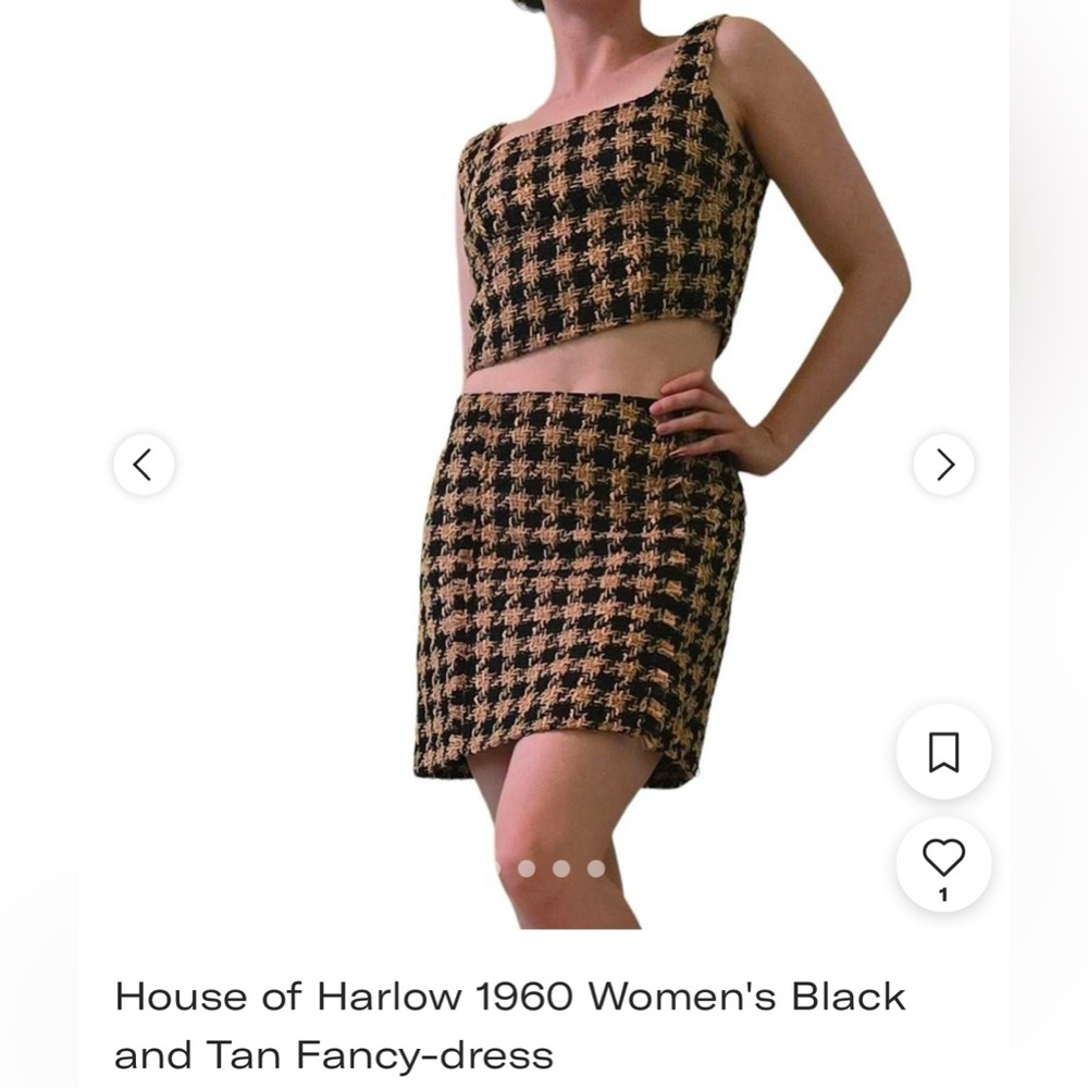 House of Harlow 1960 Houndstooth Tweed Set - Size S
